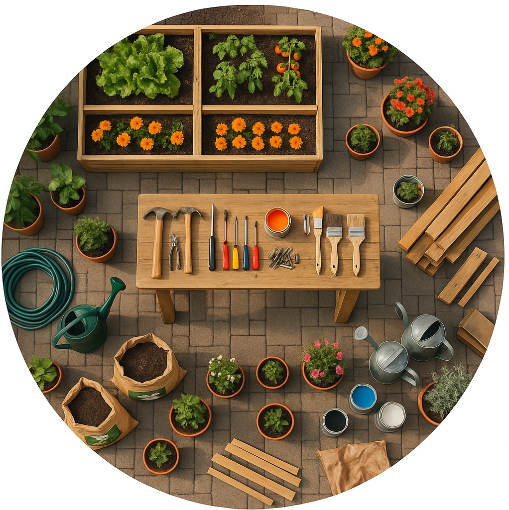 circle photo of DIY & Gardening, make  areal photo